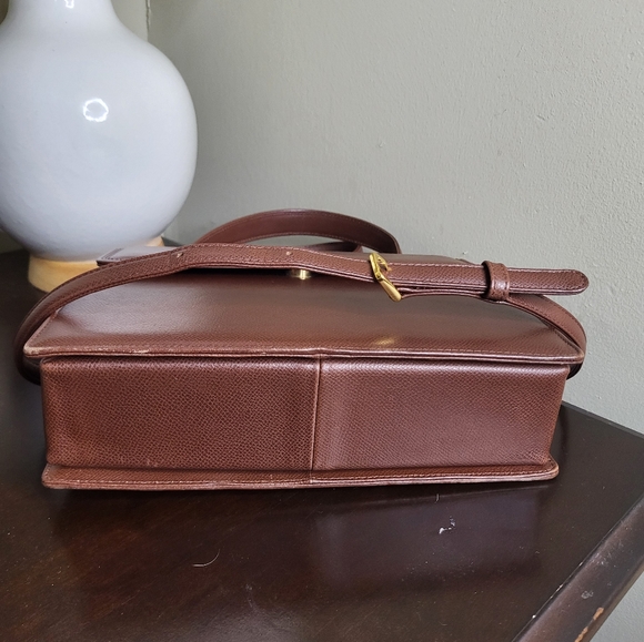 Valentino Garavani Vintage Brown Leather Satchel Bag, Kelly Style - Picture 14 of 16